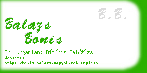 balazs bonis business card